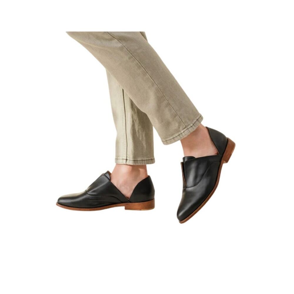 NISOLO Emma D'Orsay Oxford CLASSIC, SLIPON, Black Leather Size 8.5